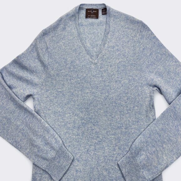 Black Brown 1826 Cashmere Sweater Men's Medium Blue Long Sleeve V-Neck - Picture 2 of 7